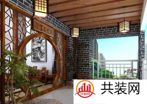 休闲阳台装修中式